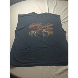 Vintage Harley Davidson Motorcycle Graphic T-shirt Cut off Frederick Maryland 2X